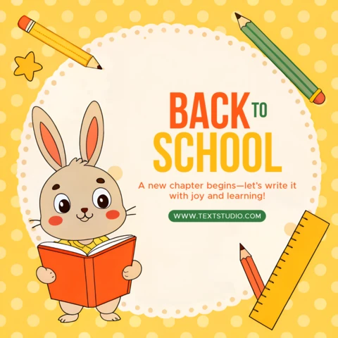 Back to School Bunny Design Template for Kids Learning Materials