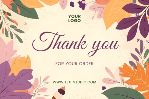 Autumn Leaves Thank You Card Design Template
