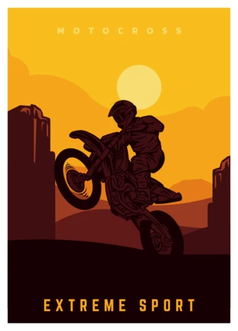 Motocross Extreme Sport Poster Design Template