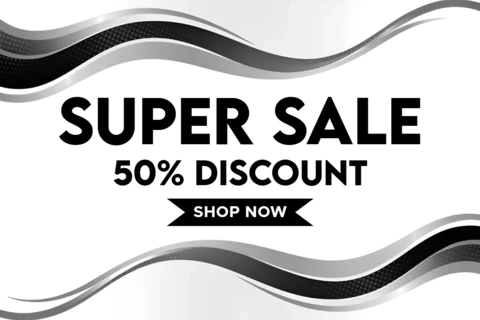Modern Sale Design Template with Dynamic Waves for Promotional Flyers