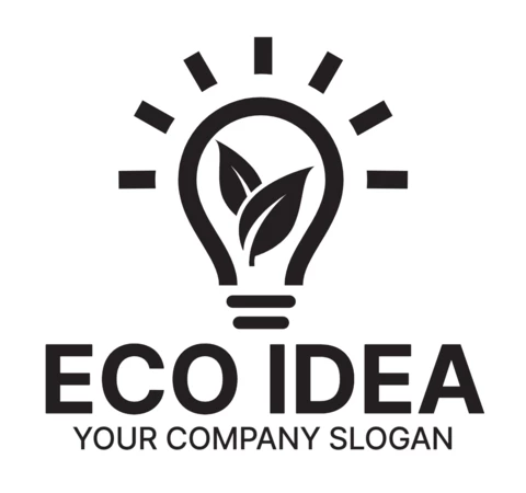 Eco Idea Logo Design Template Black