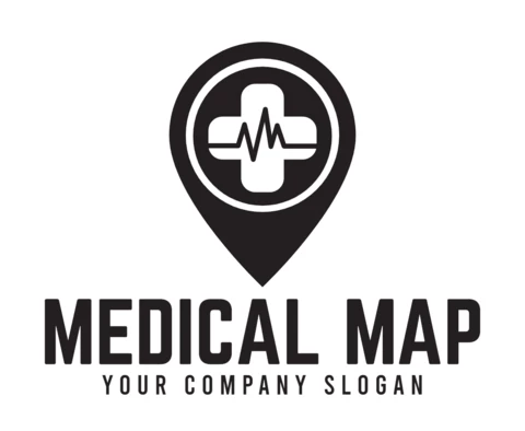 Medical Map Logo Design Template
