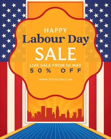 Patriotic Labour Day Sale Template Design - Editable Festive Promotion