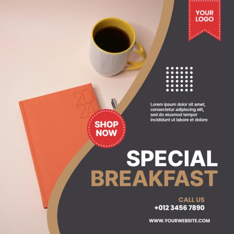 Modelo de design de postagem do Instagram para venda de café