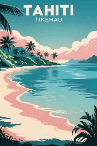 Tropical Beach Scene Design Template for Posters