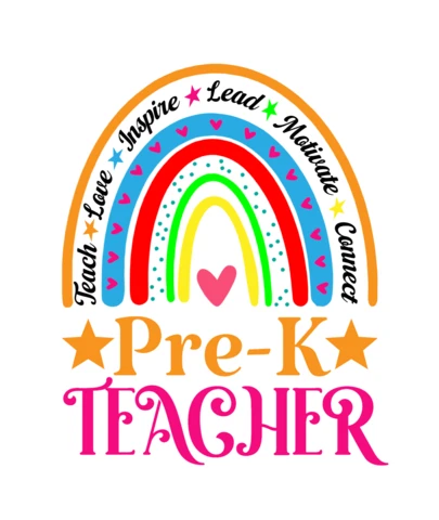 PreK Teacher Leopard Rainbow T-Shirt Design Template