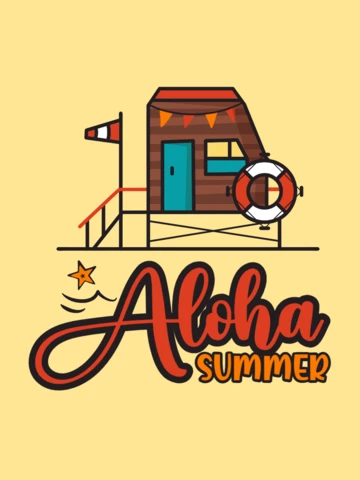 Aloha Summer T-shirt Template Design