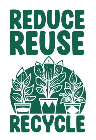 Eco-Friendly Plant Design Template: Reduce, Reuse, Recycle Art Style