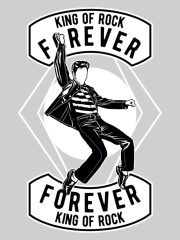 King Of Rock Character T-Shirt Design Template