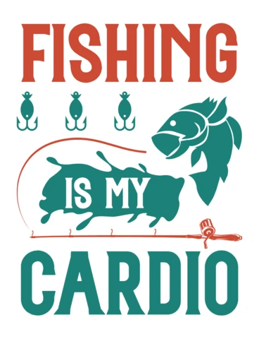 Fishing Is My Cardio - Fun Vintage Style Design Template