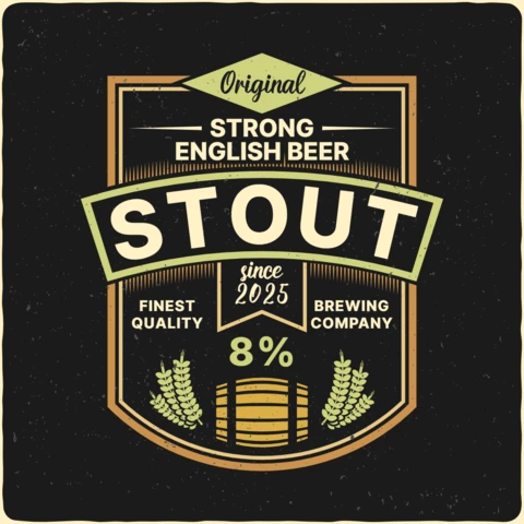 Stout Strong Beer Vintage T-Shirt Design Template