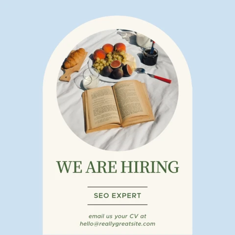 Soft Blue Hiring Announcement Instagram Post Design Template