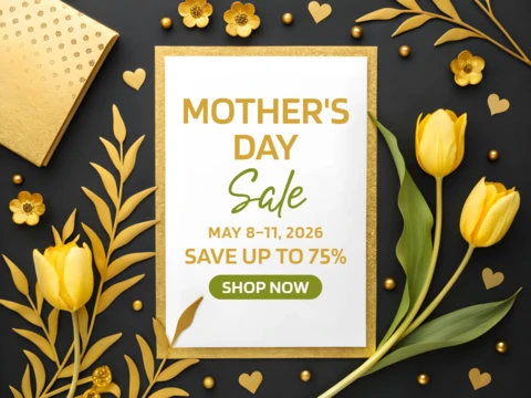 Elegant Mother's Day Sale Template Design with Floral Elements