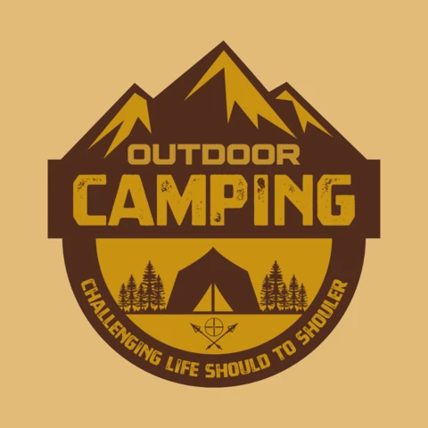 Modèle de logo pour le camping en plein air