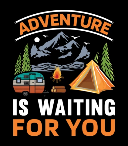 L'aventure vous attend modèle de t-shirt de camping