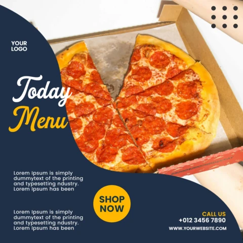 Today Food Menu Restaurant Instagram Post Design Template