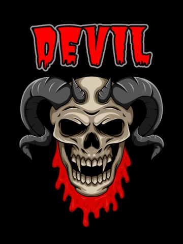 Devil Skull Mascot T-shirt Design