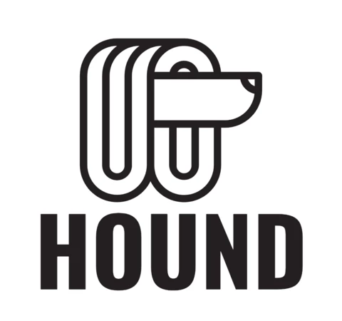 Modèle de logo pour chien de chasse noir