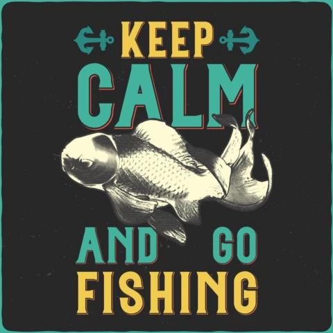Fishing Typography Goldfish T-Shirt Design Template