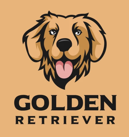 Modelo de design de logotipo de cachorro golden retriever
