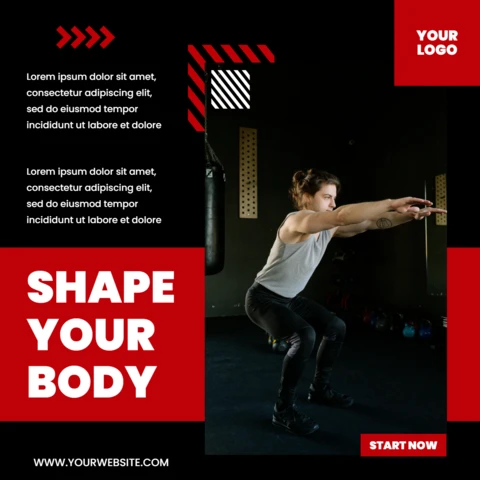 Eye-Catching Red Promotional Instagram Post Design Template