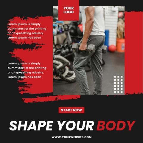 Red Dynamic Promotional Instagram Post Design Template