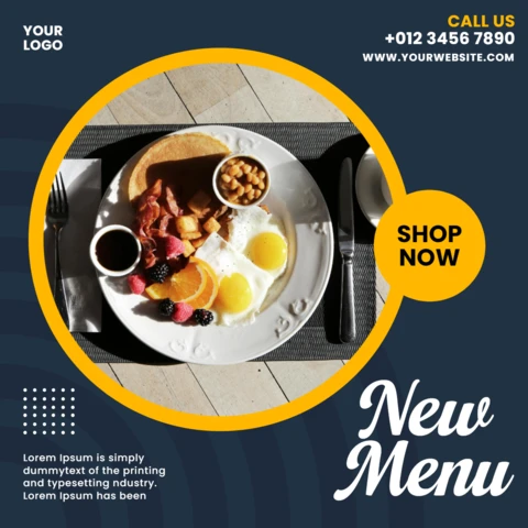 Striking Visuals Restaurant Instagram Post Design Template