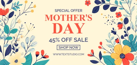 Floral Mother's Day Sale Template Design for Promotional Banner