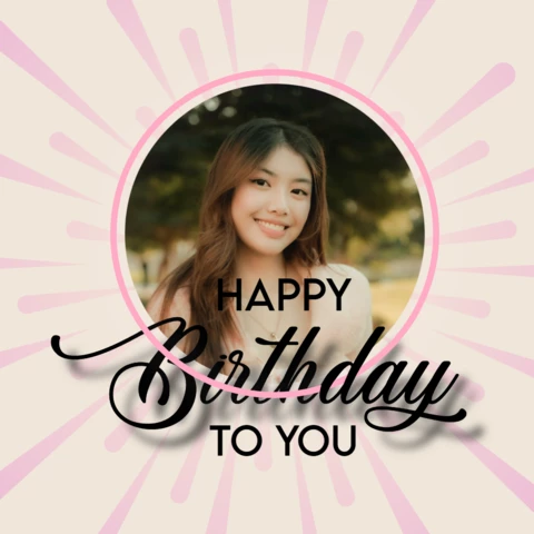 Pink And Black Happy Birthday Instagram Post Template