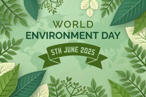 Green Foliage Design for World Environment Day Celebration Template
