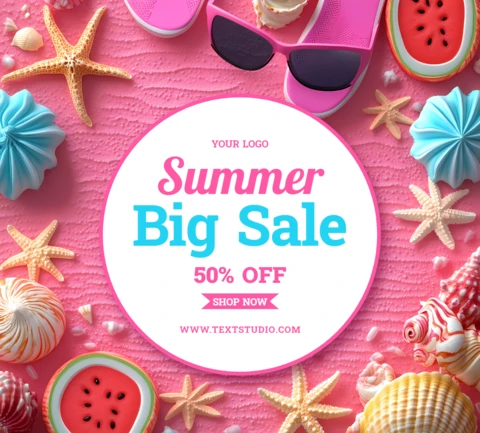 Vibrante plantilla de diseño de rebajas de verano para promociones y descuentos