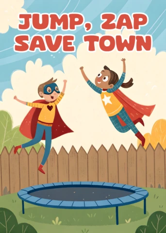 Playful Kids Superhero Design Template for Children's Party Invitations