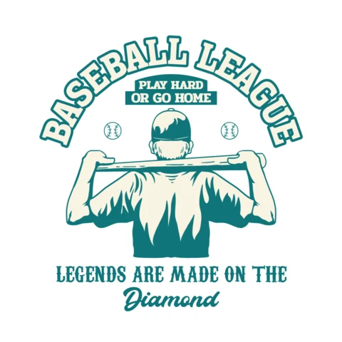 Baseball League Legends Play Hard Or Go Home T-Shirt Design Template