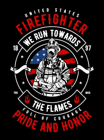 Us Firefighter T-Shirt Design Template