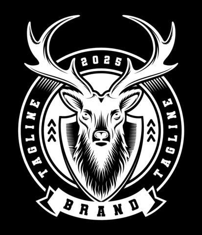 Modèle de logo pour le timbre de cerf