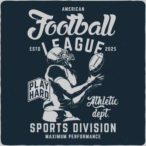 Retro American Football League T-Shirt Design