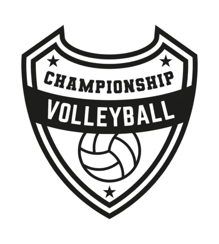 Voleybol şampiyonu rozeti logo tasarım şablonu