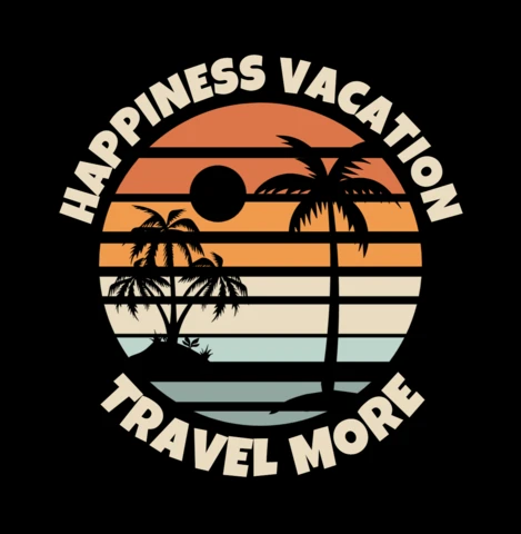 La joie des vacances avec le coucher de soleil sur la plage - modèle de t-shirt
