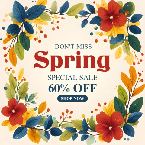 Spring Floral Design Template for Special Sale Promotions