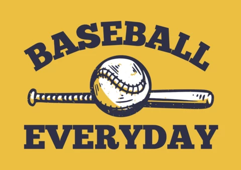 Baseball Everyday Vintage T-shirt Design Template