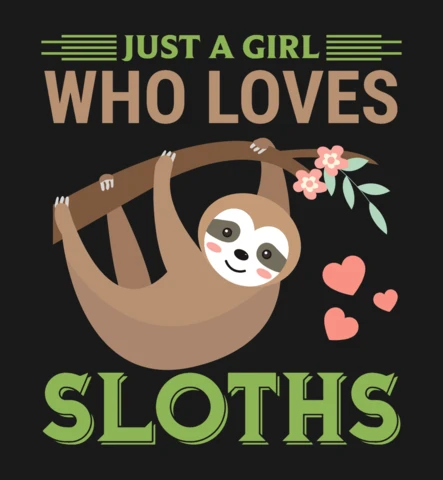 Playful Sloth Love Design Template for Girls - Editable Graphic Art