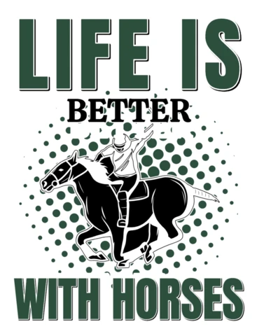 Plantilla de diseño retro editable de equitación: 'life is better with horse' (la vida es mejor con un caballo)