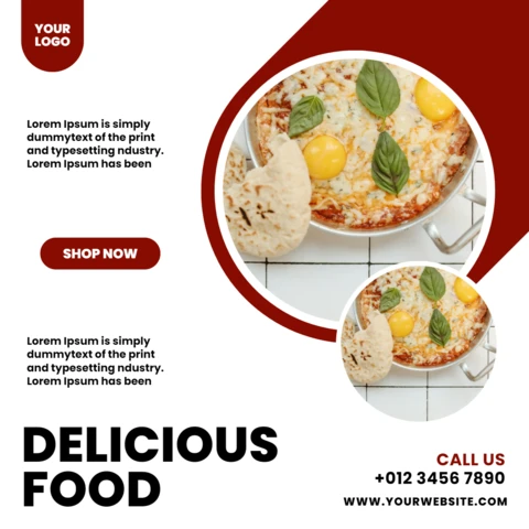 Modern Restaurant Advertising Social Media Post Design Template
