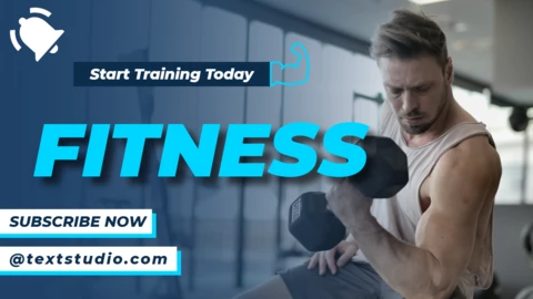 Blue Modern Aesthetic Fitness YouTube Thumbnail