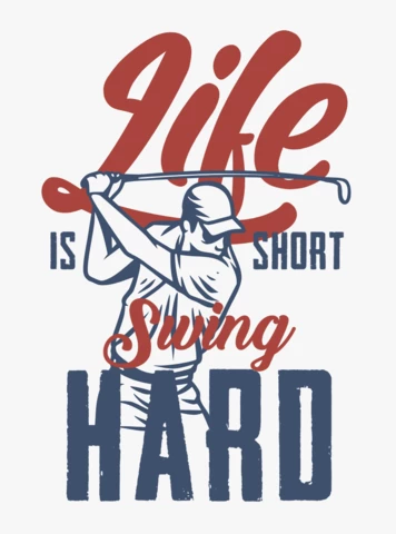 Golfer Quote Vintage Poster Design Template