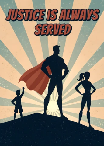 Vintage Superhero Design Template for Posters and Merchandise
