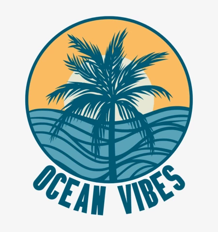 Ocean Vibes Logo Design Template