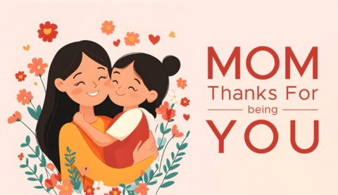 Floral Mother’s Day Design Template: 'Mom, Thanks For Being You'