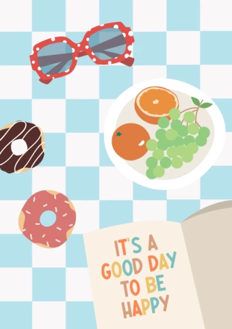 It's a Good Day to Be Happy Retro Poster Design