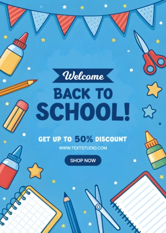 Back to School Design Template with School Supplies for Posters and Flyers